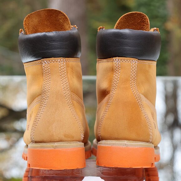 Timberland 6 Inch Premium Wheat Orange Boots - Picture 11 of 15
